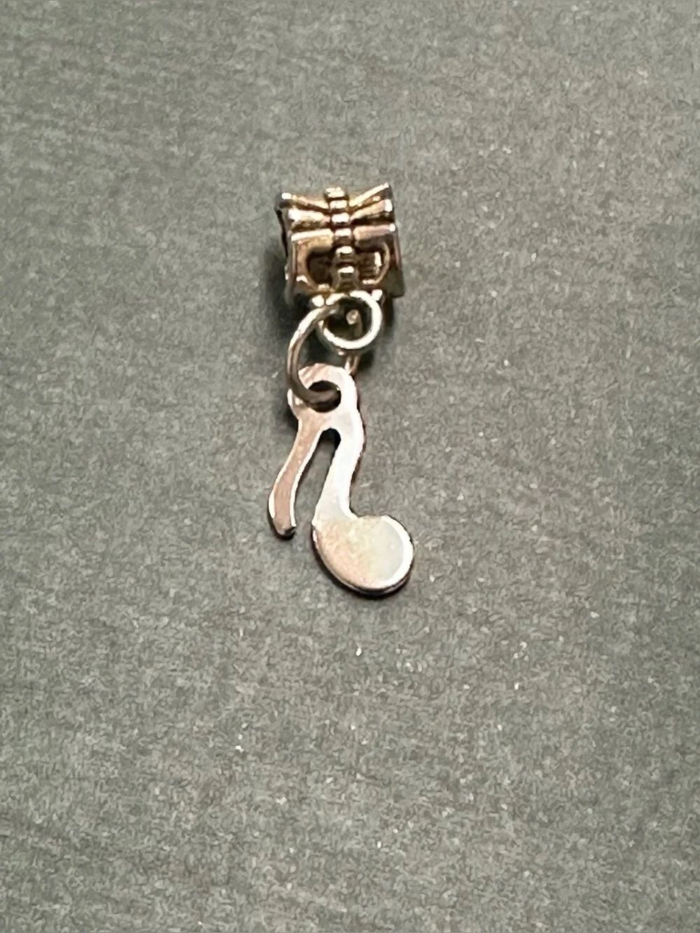 Silver Dangle  Music Note Charm B11